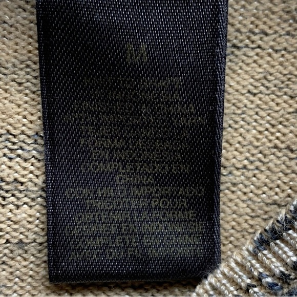 Liz Claiborne Beige Black V Neck Knit Sweater Long Sleeve Stretch Medium - Picture 8 of 9